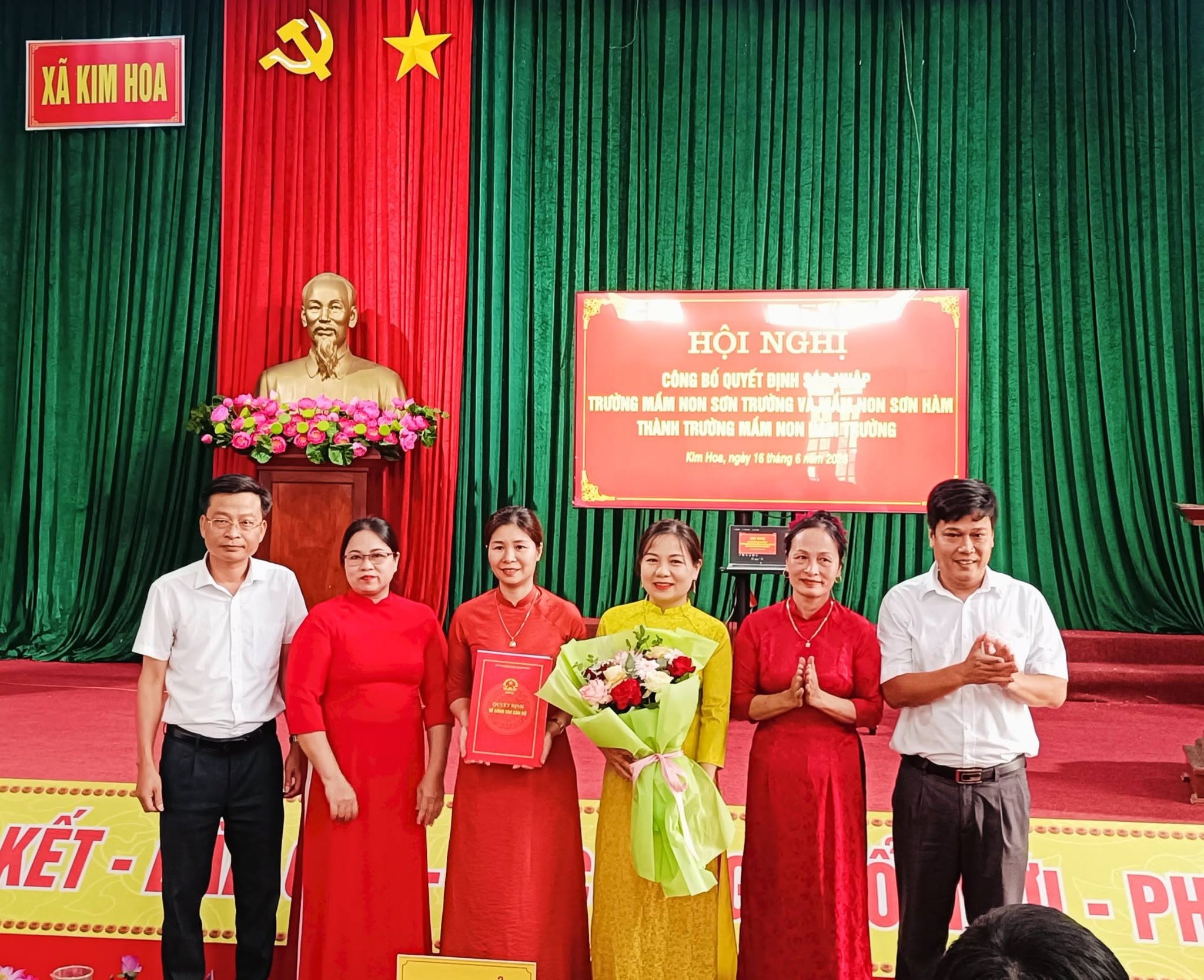 Công bố các quyết định sáp nhập trường mầm non