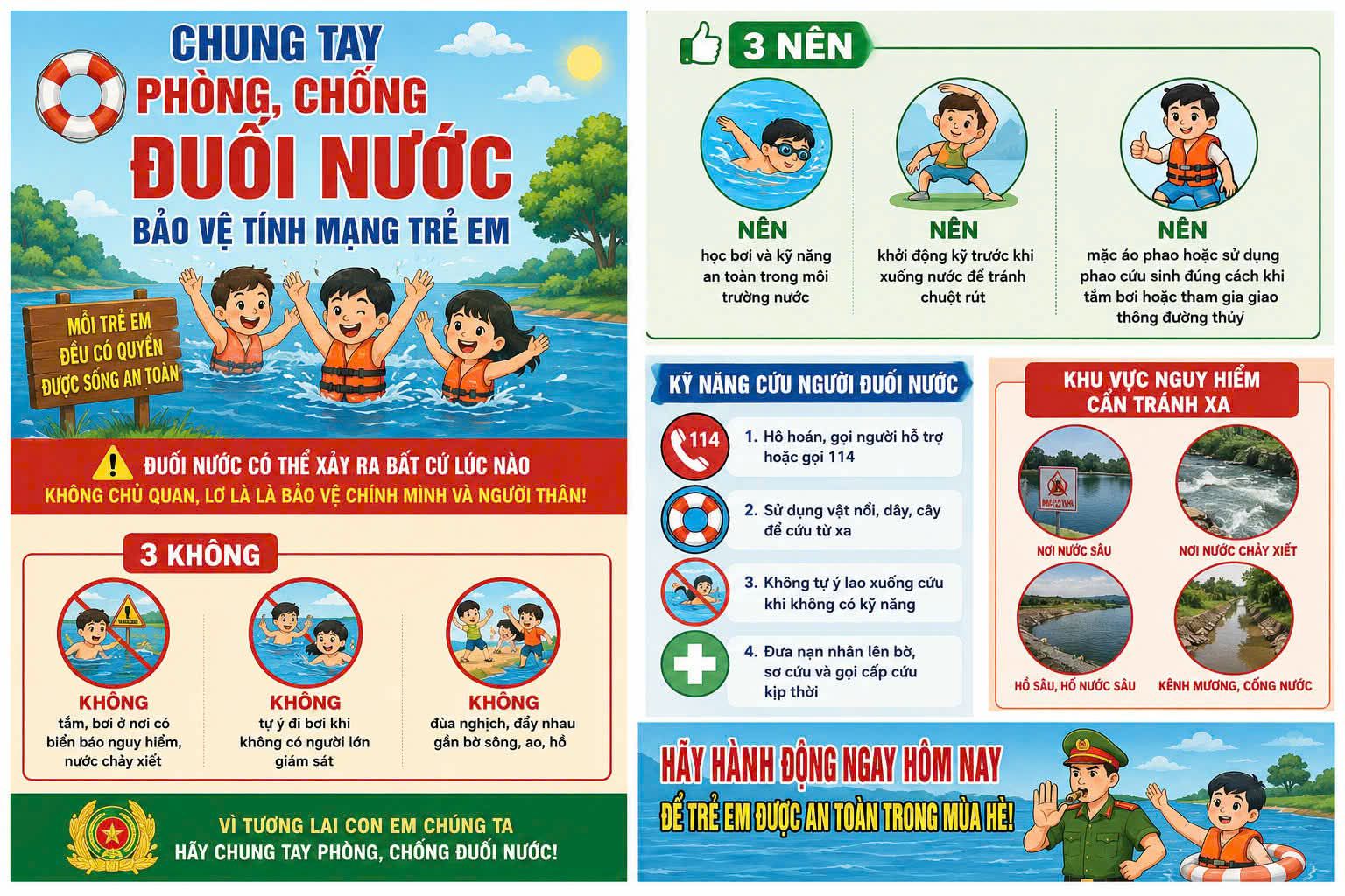 Chủ động phòng chống đuối nước dịp hè