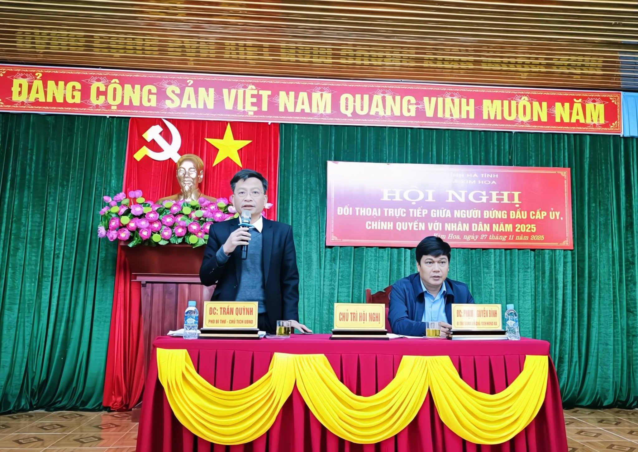 Xã Kim Hoa tiếp xúc, đối thoại giữa người đứng đầu cấp ủy đảng, chính quyền với Nhân dân.