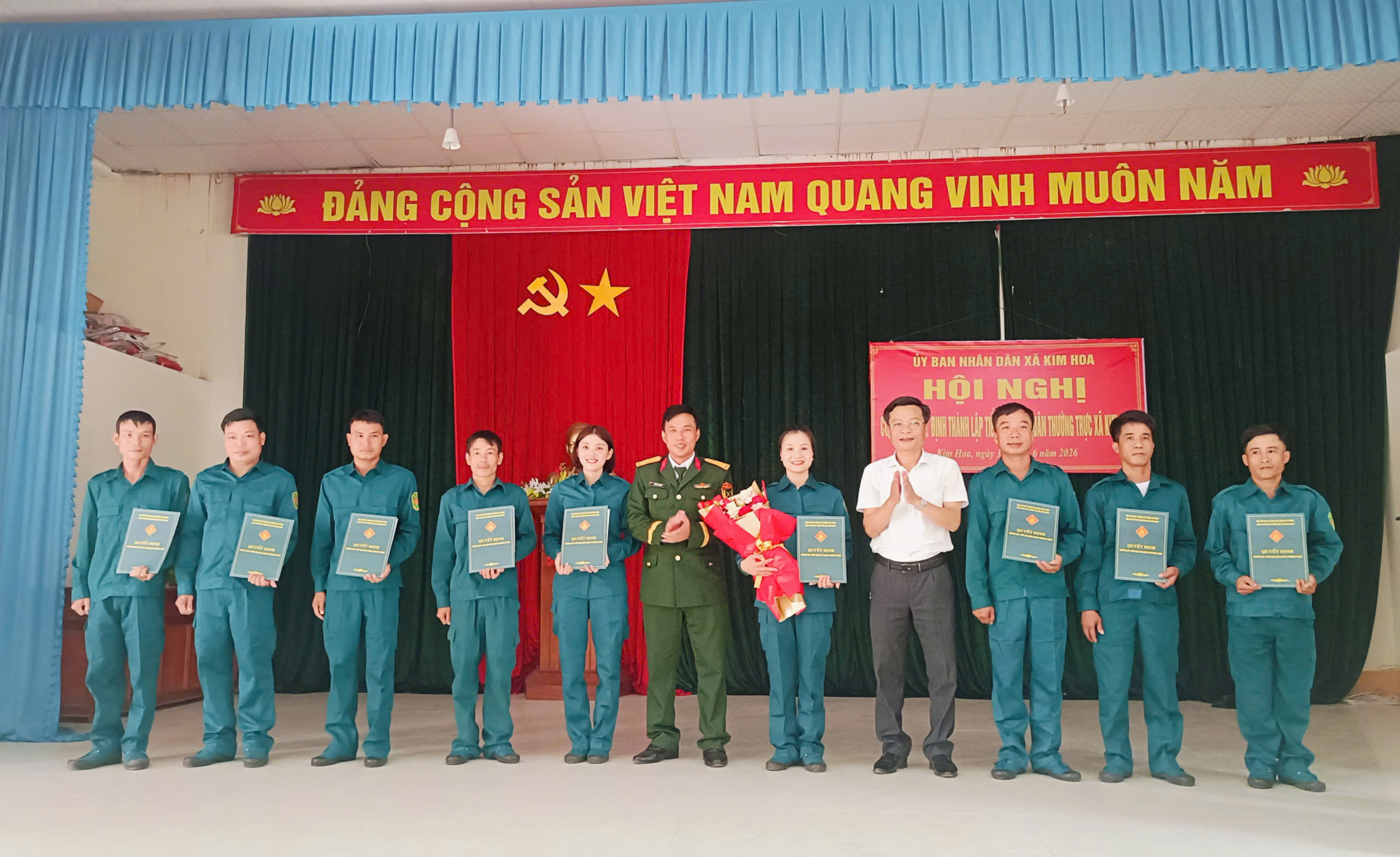 Thành lập Tiểu đội dân quân thường trực xã và sơ kết nhiệm vụ quân sự, quốc phòng 6 tháng đầu năm