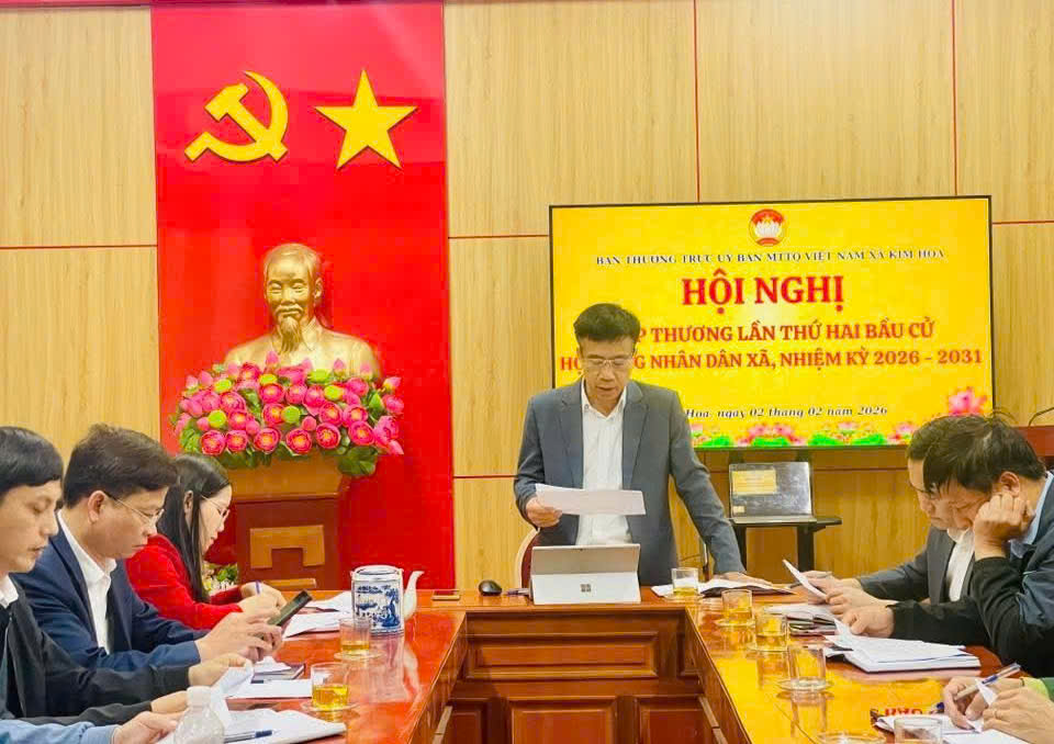 Xã Kim Hoa hiệp thương lần hai, lập danh sách sơ bộ người ứng cử đại biểu HĐND xã nhiệm kỳ 2026–2031