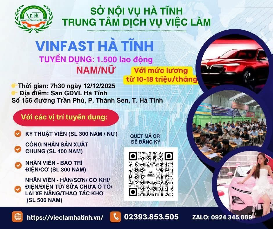 Công ty TNHH Gang thép Hưng Nghiệp Formosa Hà Tĩnh tuyển dụng lao động.