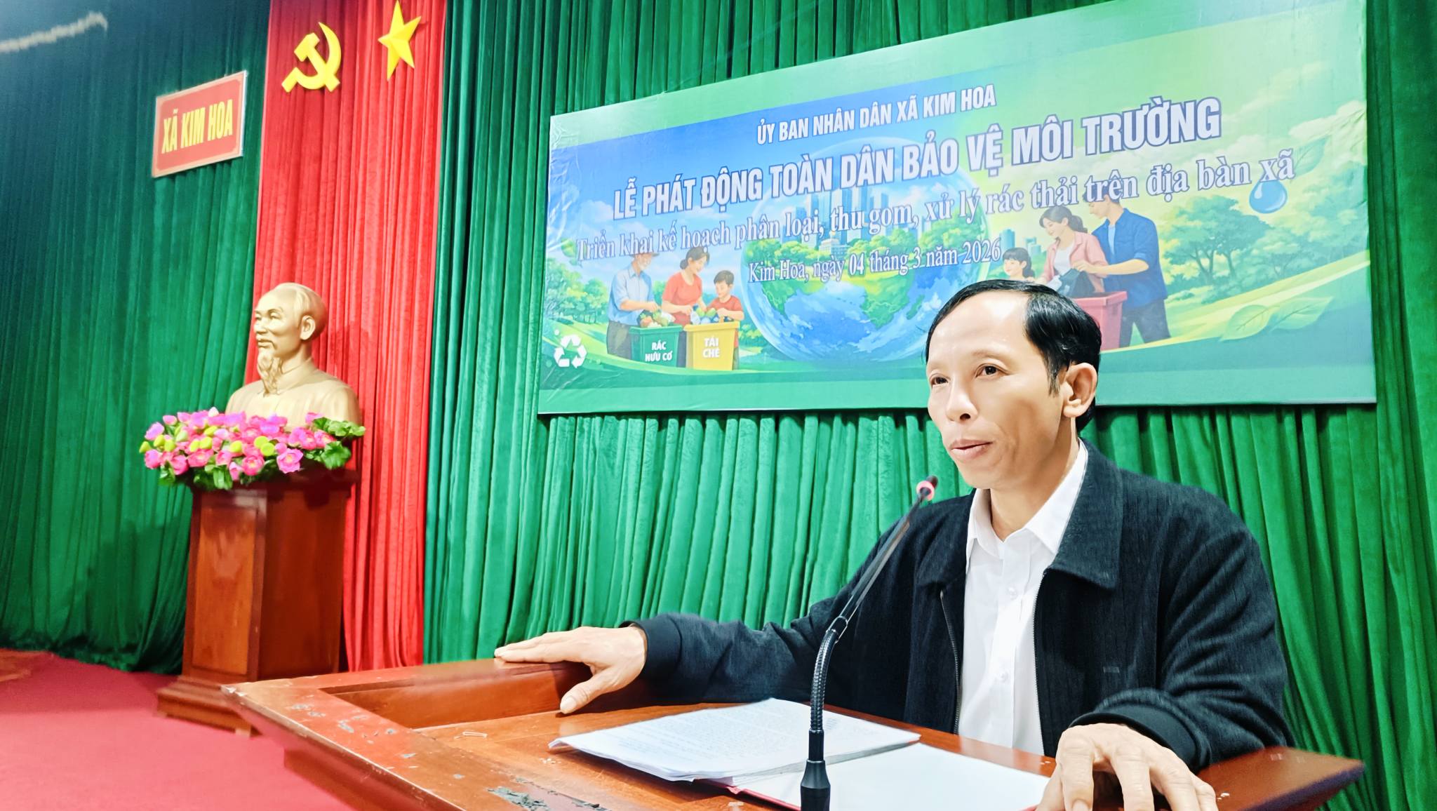 Xã Kim Hoa Phát động toàn dân bảo vệ môi trường