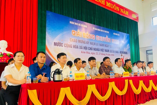 Khai mạc giải bóng chuyền Nam xã Kim Hoa năm 2026.