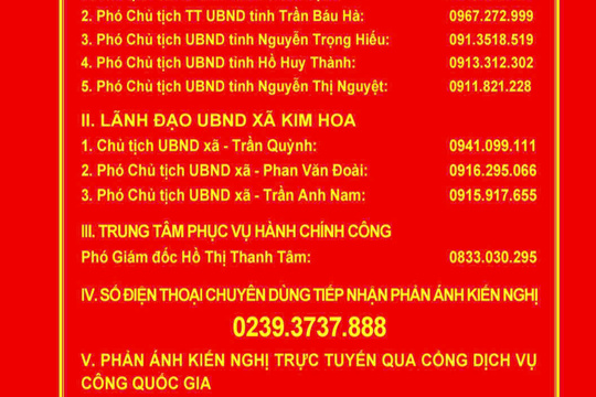 Tiếp nhận thông tin giải quyết thủ tục hành chính