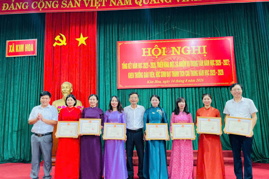 Xã Kim Hoa tổng kết năm học 2025 - 2026 và triển khai nhiệm vụ năm học mới