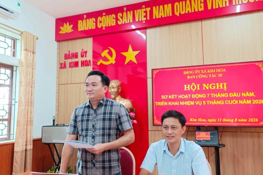Sơ kết hoạt động Ban công tác 35 xã Kim Hoa