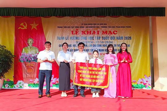 Xã Kim Hoa Khai mạc "Tuần lễ hưởng ứng học tập suốt đời" năm 2026