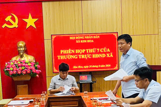 Thường trực HĐND xã Kim Hoa soát xét nội dung chuẩn bị cho kỳ họp thứ 3, HĐND xã khóa III, nhiệm kỳ 2026 - 2031